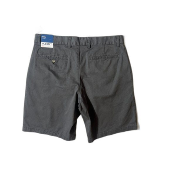 NWT Old Navy Men's Charcoal Gray Slim Flat Front Shorts 9" Size 34 Preppy Golf - Picture 2 of 5
